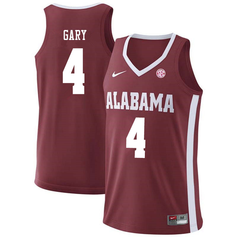 Men #4 Juwan Gary Alabama Crimson Tide College Basketball Jerseys Sale-Crimson